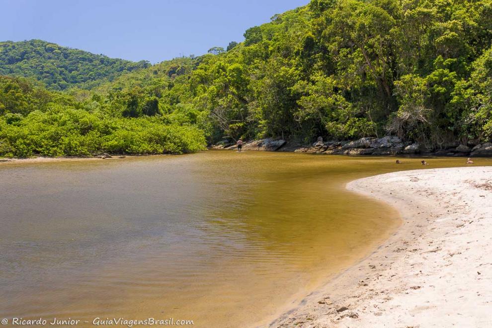 Imagem da linda Praia de Camburi em Ubatuba.